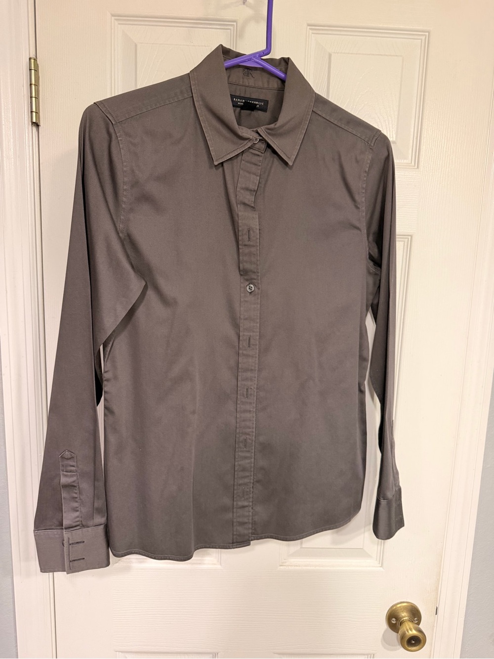 Banana Republic Gray Button-Down Women's Shirt
